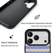 GIIPPA Soft Matte Blue Coffee Wavy Striped Protective Case For iPhone 11 12 13 14 15 16 17 Series Pro Max Plus 16E Air