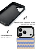GIIPPA Soft Matte Blue Coffee Wavy Striped Protective Case For iPhone 11 12 13 14 15 16 17 Series Pro Max Plus 16E Air