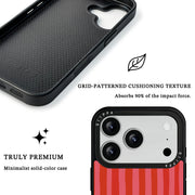 GIIPPA Matte Red Pink Vertical Stripes Shockproof Phone Case For iPhone 11/11 Pro/11 Pro Max/12 Pro Max/13 Pro/13 Pro Max/14 Plus/14 Pro/14 Pro Max/15/15 Plus/15 Pro/15 Pro Max/16/16 Plus/16 Pro/16 Pro Max/16E/17/17 Air/17 Pro/17 Pro Max