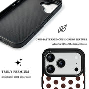 GIIPPA Matte White Chocolate Big Polka Dot Shockproof Phone Case For iPhone 11/11 Pro/11 Pro Max/12 Pro Max/13 Pro/13 Pro Max/14 Plus/14 Pro/14 Pro Max/15/15 Plus/15 Pro/15 Pro Max/16/16 Plus/16 Pro/16 Pro Max/16E/17/17 Air/17 Pro/17 Pro Max