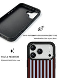 GIIPPA Matte Dark Brown Dusty Blue Wide Vertical Stripes Shockproof Phone Case For iPhone 11/11 Pro/11 Pro Max/12 Pro Max/13 Pro/13 Pro Max/14 Plus/14 Pro/14 Pro Max/15/15 Plus/15 Pro/15 Pro Max/16/16 Plus/16 Pro/16 Pro Max/16E/17/17 Air/17 Pro/17 Pro Max