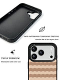 GIIPPA Retro Matte Coffee Cream Wavy Striped Protective Case For iPhone 11 12 13 14 15 16 17 Series Pro Max Plus 16E Air