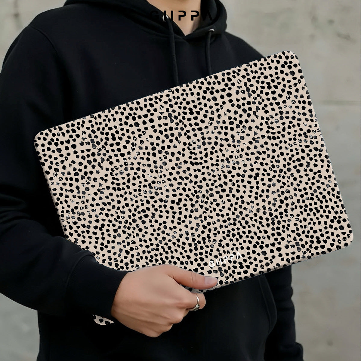 GIIPPA Beige & Black Dalmatian Spotted Laptop Case | Protective Cover Compatible with MacBook Air/Pro 13/14/15/16 Inch (2016-2026 Models)