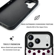 GIIPPA Patterned Moments Midnight Whisper Deep Plum Uniform Large Polka Dot Mirror TPU Shockproof Phone Case Large Lens Frame Protective Cover For iPhone Full Series