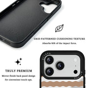 GIIPPA Patterned Moments Midnight Whisper Coffee Silver Wavy Horizontal Stripe Mirror TPU Shockproof Phone Case Large Lens Frame Protective Shell For iPhone Full Series