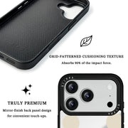 GIIPPA Patterned Moments Midnight Whisper Minimal Cream Beige Large Polka Dot Mirror TPU Shockproof Phone Case Big Lens Cover For iPhone 11–17 All Models