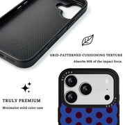 GIIPPA Matte Klein Blue Burgundy Big Polka Dot Shockproof Phone Case For iPhone 11/11 Pro/11 Pro Max/12 Pro Max/13 Pro/13 Pro Max/14 Plus/14 Pro/14 Pro Max/15/15 Plus/15 Pro/15 Pro Max/16/16 Plus/16 Pro/16 Pro Max/16E/17/17 Air/17 Pro/17 Pro Max