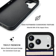 GIIPPA Patterned Moments Midnight Whisper Navy Cream Knit Horizontal Stripe Mirror TPU Shockproof Phone Case Large Lens Frame Cover For iPhone Full Series