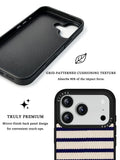 GIIPPA Patterned Moments Midnight Whisper Navy Cream Knit Horizontal Stripe Mirror TPU Shockproof Phone Case Large Lens Frame Cover For iPhone Full Series