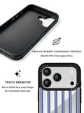 GIIPPA Patterned Moments Midnight Whisper Blue Beige Double Thin Vertical Stripe Mirror TPU Shockproof Phone Case Large Lens Protective Shell For iPhone Full Series