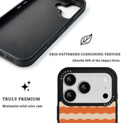 GIIPPA Matte Orange Cream Wavy Horizontal Stripes Shockproof Phone Case For iPhone 11/11 Pro/11 Pro Max/12 Pro Max/13 Pro/13 Pro Max/14 Plus/14 Pro/14 Pro Max/15/15 Plus/15 Pro/15 Pro Max/16/16 Plus/16 Pro/16 Pro Max/16E/17/17 Air/17 Pro/17 Pro Max