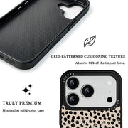 GIIPPA Minimalist Matte Beige Black Spot Leopard Protective Case For iPhone 11 12 13 14 15 16 17 Series Pro Max Plus 16E Air