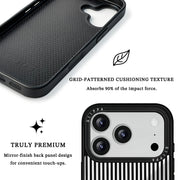 GIIPPA Patterned Moments Midnight Whisper Cool Minimalist Thin Black Vertical Stripe Mirror TPU Shockproof Phone Case Large Lens Frame Fit iPhone 11 To 17 All Series