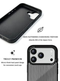 GIIPPA Patterned Moments Midnight Whisper Cool Minimalist Thin Black Vertical Stripe Mirror TPU Shockproof Phone Case Large Lens Frame Fit iPhone 11 To 17 All Series