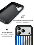 GIIPPA Patterned Moments Midnight Whisper Bright Blue Wide Vertical Stripe Mirror TPU Shockproof Phone Case Large Lens Frame Cover For iPhone Full Series
