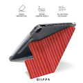 GIIPPA YARA FOLD Detachable Magnetic iPad Case Patterned Moments Wine Tender Romantic Blush Red Vertical Stripe Dual Pull Buckle Split Protective Cover For All iPad Sizes