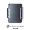 GIIPPA Magnetic Double Buckle iPad Case, Black White Irregular Dot Pattern Folio Cover, Shockproof Protective Case For All iPad Models