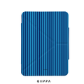 GIIPPA YARA FOLD Detachable Magnetic iPad Case Patterned Moments Ocean Joy Vibrant Sky Navy Dual Blue Thin Vertical Stripe Dual Buckle Split Magnetic Coastal Protective Cover For All iPad Generations