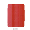 GIIPPA YARA FOLD Detachable Magnetic iPad Case Patterned Moments Wine Tender Romantic Blush Red Vertical Stripe Dual Pull Buckle Split Protective Cover For All iPad Sizes