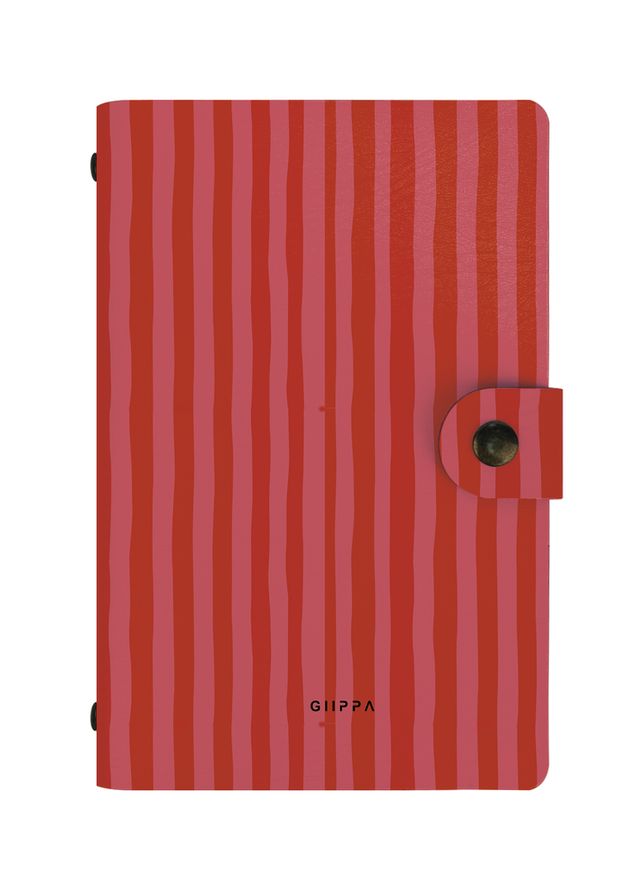 Patterned Moments Blush Spark Striped Snap Closure Notebook | Compact Journal for Work & University