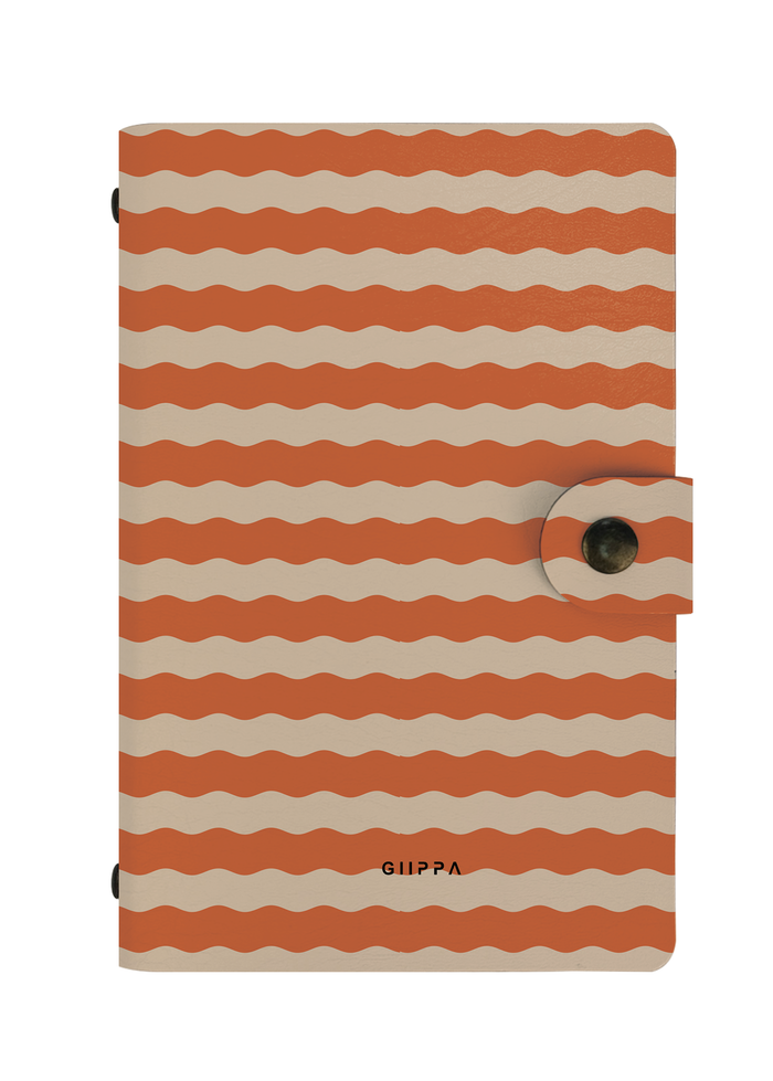 Patterned Moments Sunset Glow Striped Snap Closure Notebook | Compact Journal for Work & University