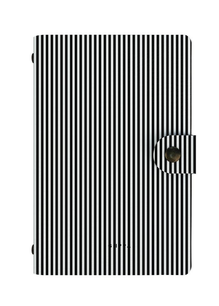 Patterned Moments Urban Calm Striped Snap Closure Notebook | Compact Journal for Work & University