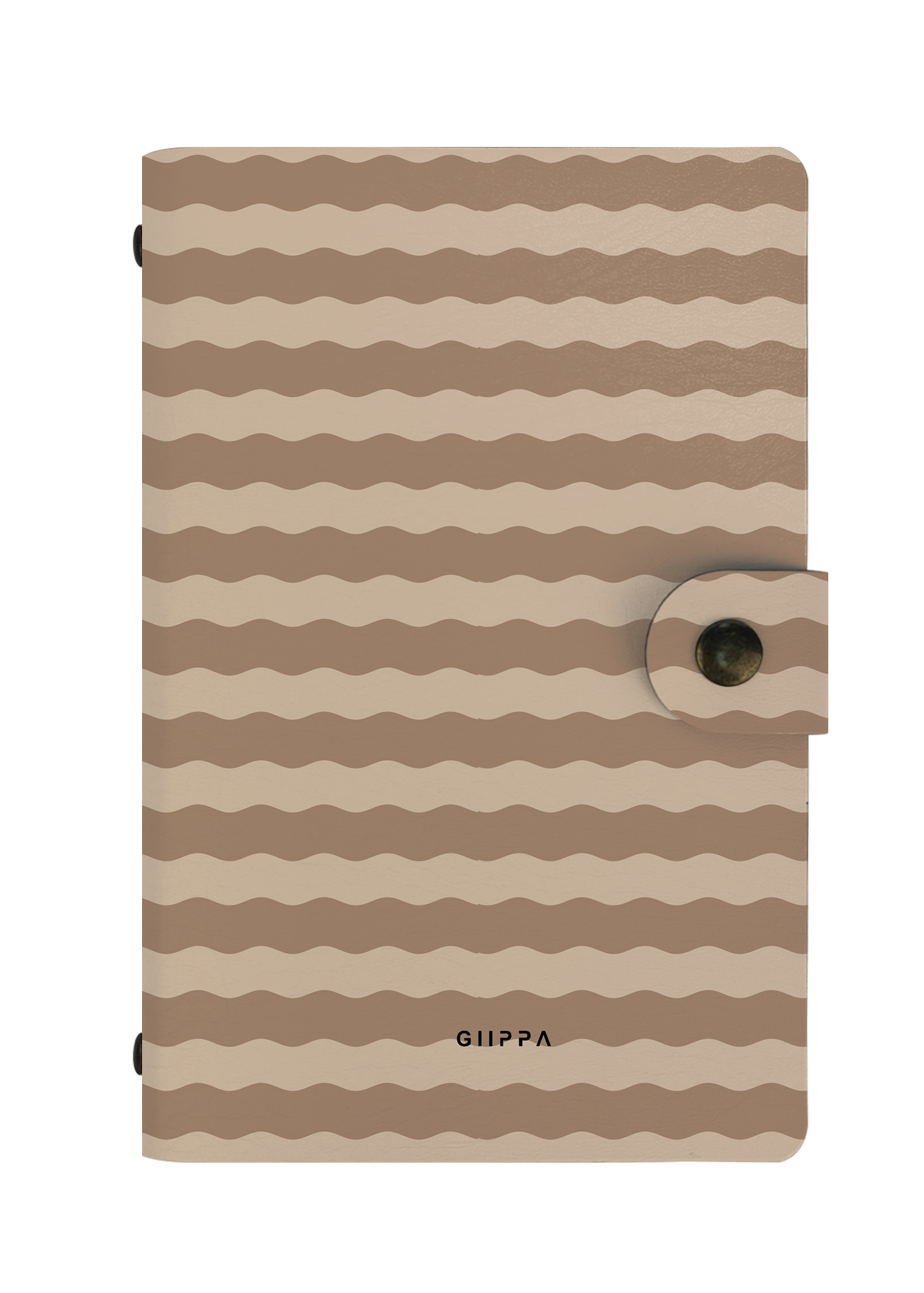 Patterned Moments Latte Hug Striped Snap Closure Notebook | Compact Journal for Work & University