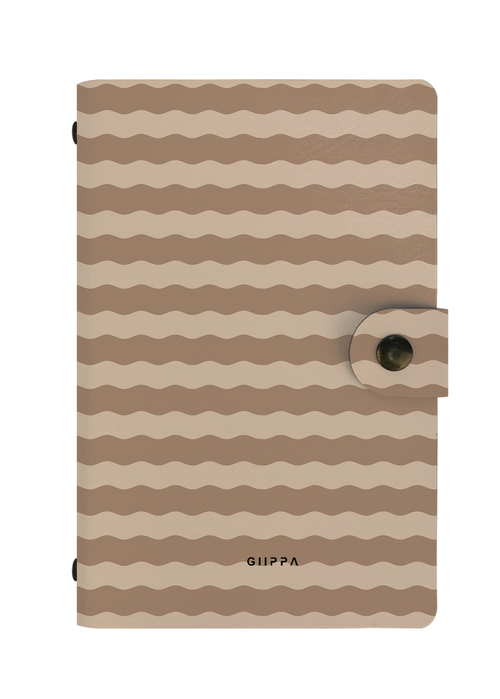 Patterned Moments Latte Hug Striped Snap Closure Notebook | Compact Journal for Work & University