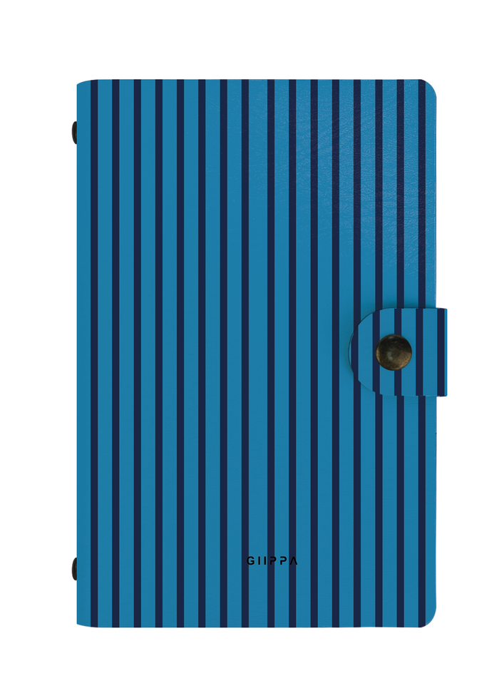 Patterned Moments Ocean Joy Striped Snap Closure Notebook | Compact Journal for Work & University