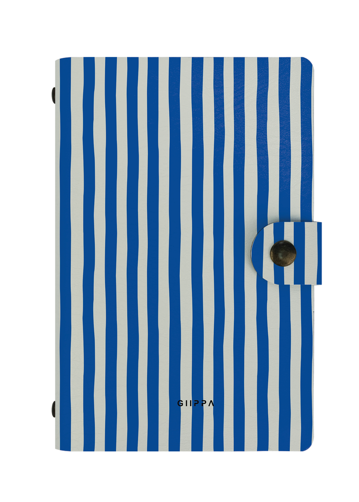 Patterned Moments Seaside Rest Striped Snap Closure Notebook | Compact Journal for Work & University