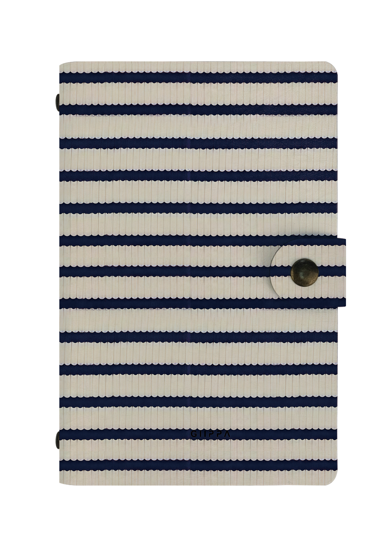 Patterned Moments Knit Cozy Striped Snap Closure Notebook | Compact Journal for Work & University