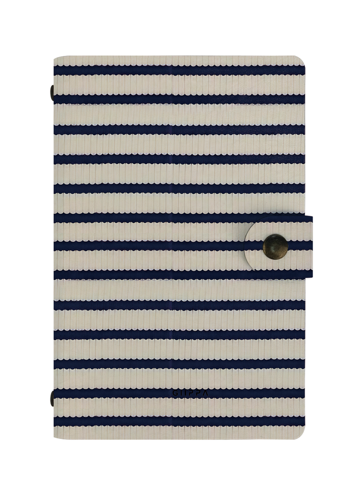 Patterned Moments Knit Cozy Striped Snap Closure Notebook | Compact Journal for Work & University