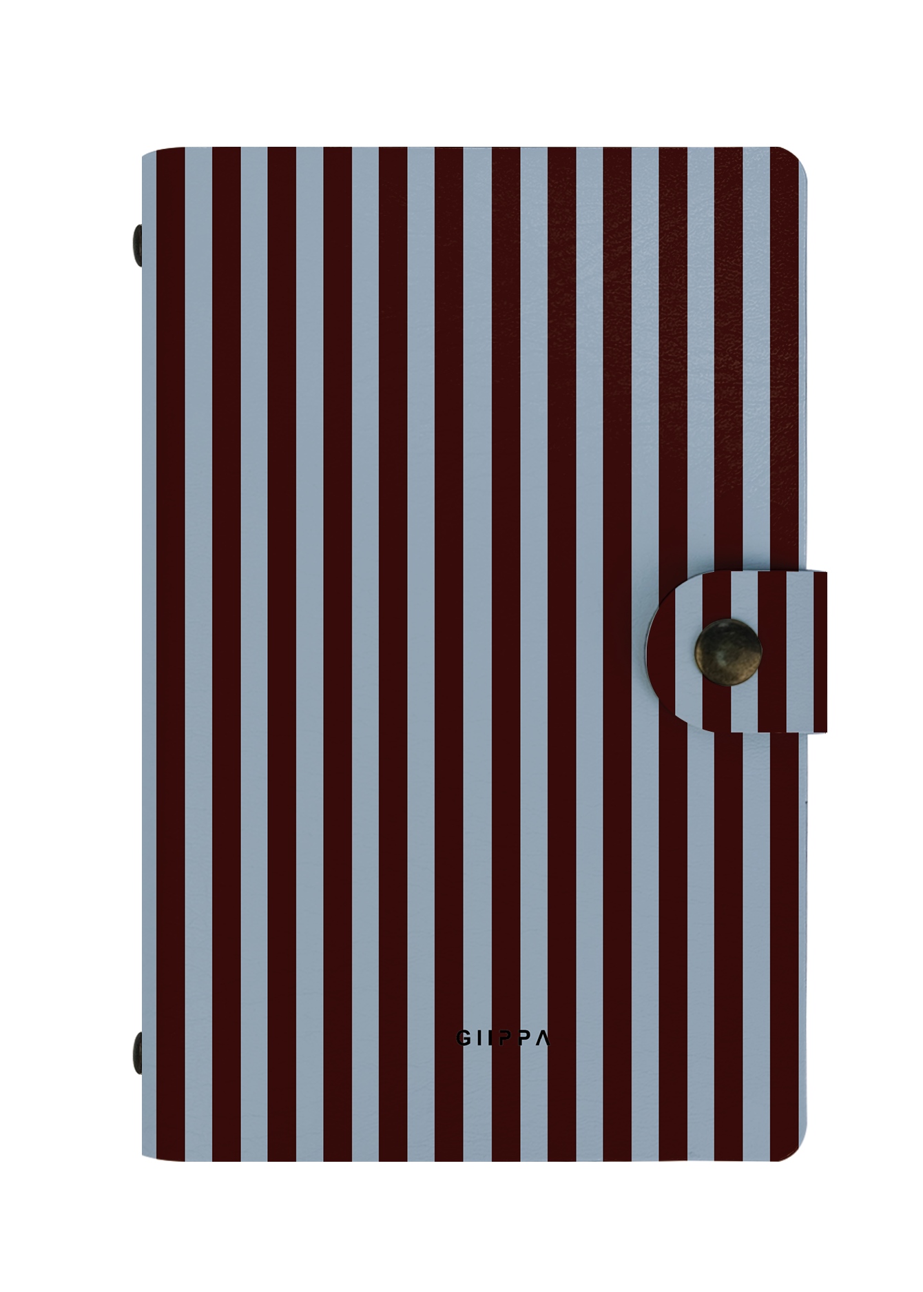 Patterned Moments Mocha Soul Striped Snap Closure Notebook | Compact Journal for Work & University