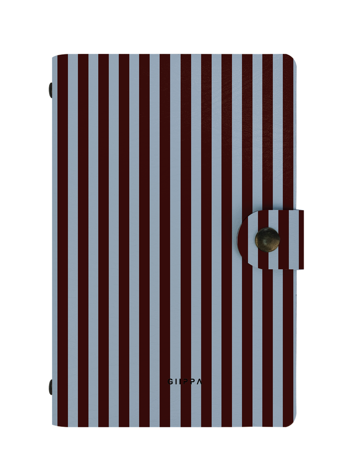 Patterned Moments Mocha Soul Striped Snap Closure Notebook | Compact Journal for Work & University