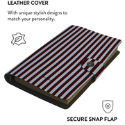 Patterned Moments Mocha Soul Striped Snap Closure Notebook image 3