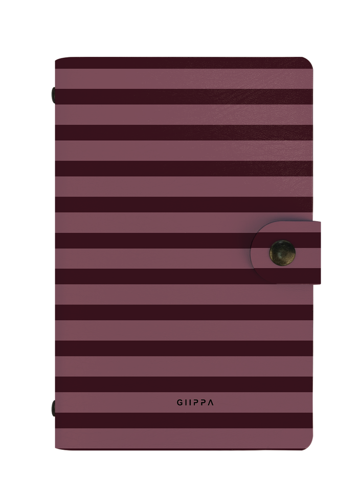 Patterned Moments Wine Tender Striped Snap Closure Notebook | Compact Journal for Work & University