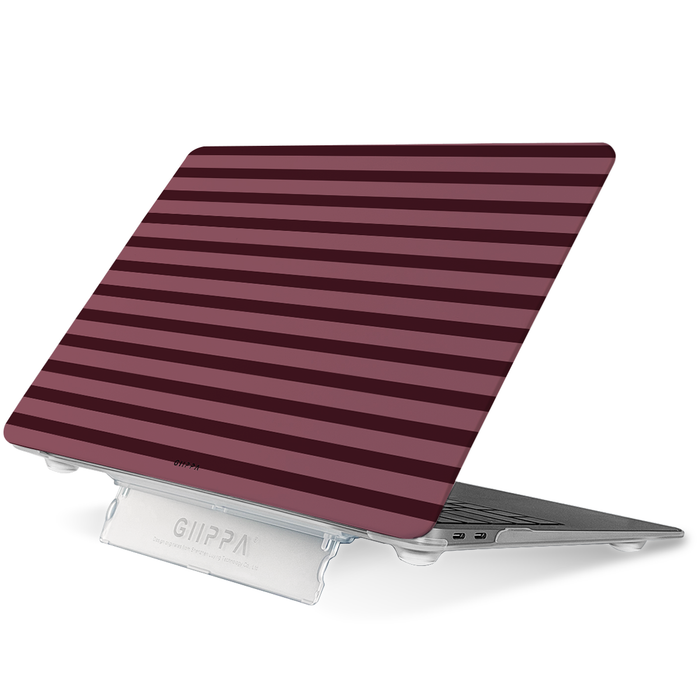 Soft Matte PU+PC MacBook Protective Case Built-In Foldable Stand | Anti-Scratch Cooling Hard Shell Cover for All Mac Models - DLD00027