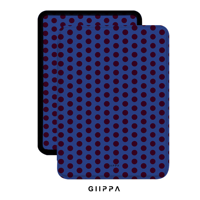 SATIN Kindle Case with Hand Strap | Blue Cheer Patterned Moments | Soft Matte PU Protective Cover for Kindle Paperwhite & All Kindle Models, Secure One-Handed Reading Grip